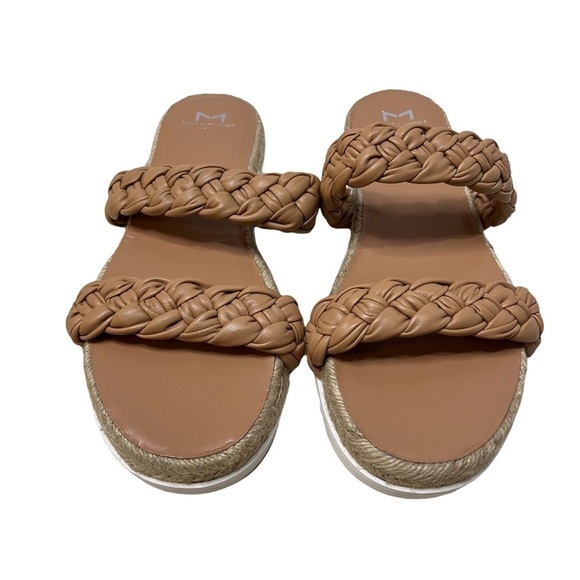 Marc Fisher Jaime Braided Flat Espadrille Slip On Sandal Size 9 Natural Macaroon - Picture 3 of 10